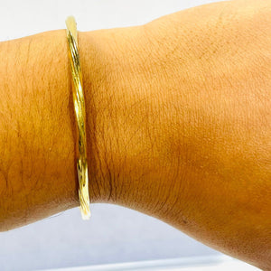 Bracelet Jonc en Or Jaune 18k Torsadé