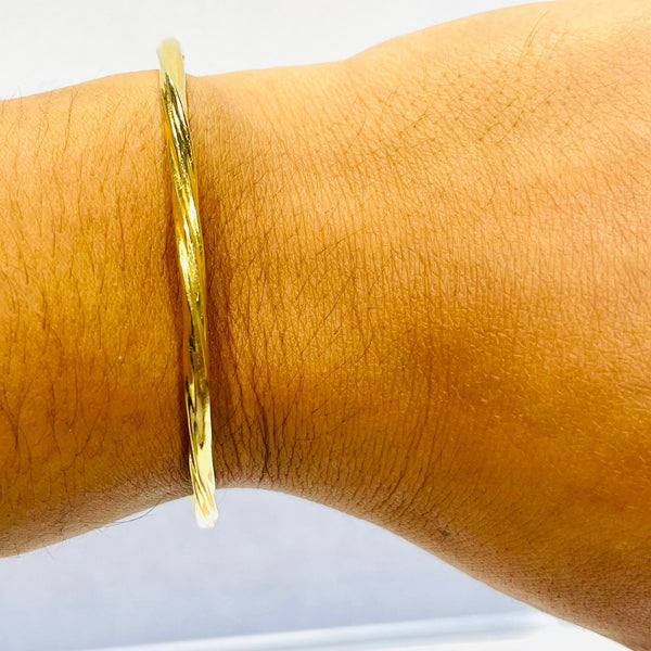 Bracelet Jonc en Or Jaune 18k Torsadé