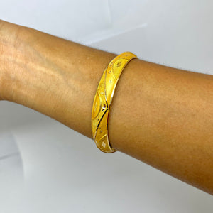 Bracelet Jonc Plein en Or Jaune 22K