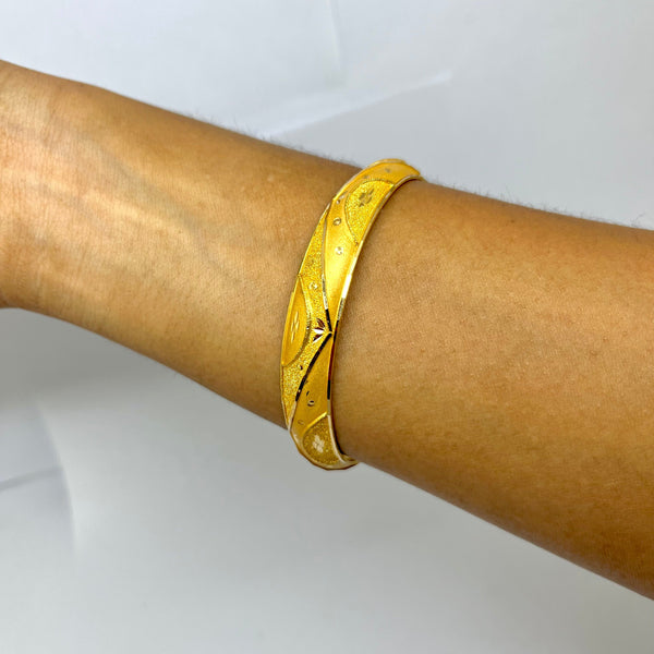 Bracelet Jonc Plein en Or Jaune 22K