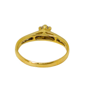 Bague Solitaire en Or Jaune avec Oxyde de Zirconium 18K Taille : 50