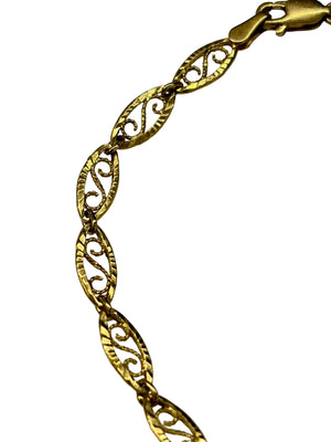 Bracelet Maillon Filigrane en Or Jaune 18k