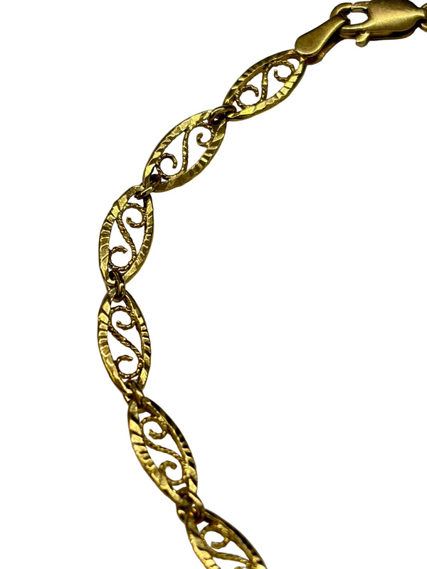Bracelet Maillon Filigrane en Or Jaune 18k