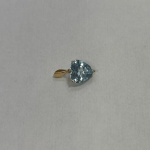 Pendentif Or Jaune Cœur Bleu Naturel 18 Carats