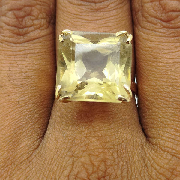 Bague Citrine en Or Jaune 18 Carats - Taille 52