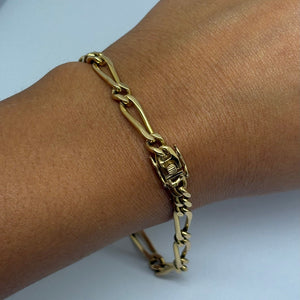 Bracelet Figaro en Or Jaune 18k