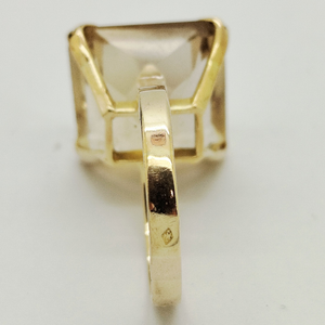 Bague Citrine en Or Jaune 18 Carats - Taille 52