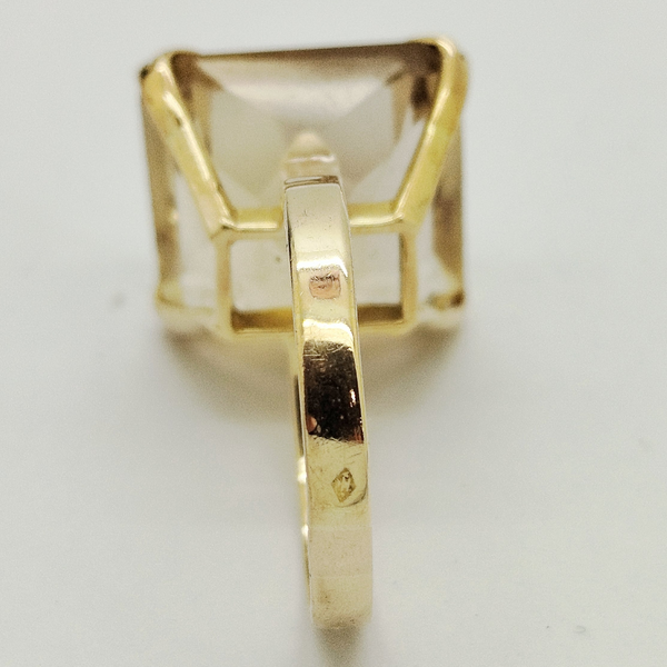 Bague Citrine en Or Jaune 18 Carats - Taille 52