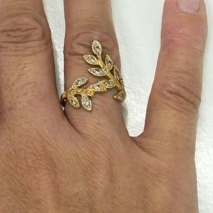 Bague Artisanale en Or Jaune avec Oxyde de Zirconium Taille : 57