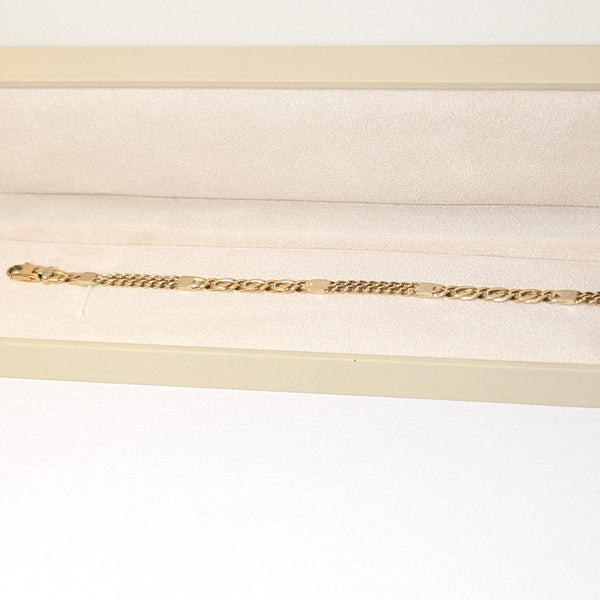 Bracelet Maillon Figaro en Or Jaune 18k