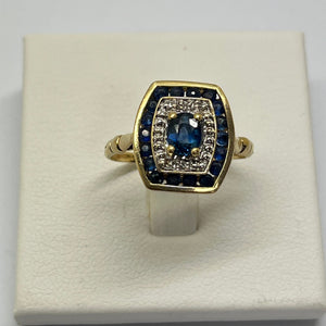 Bague en Or Jaune avec Saphir 18k Taille 53