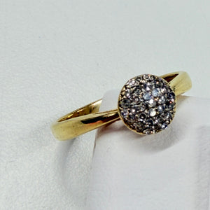 Bague en or jaune 18 K avec diamants - Taille 52