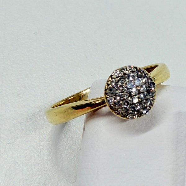 Bague en or jaune 18 K avec diamants - Taille 52