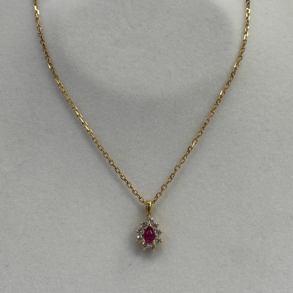 Pendentif marguerite en or jaune 18 carats avec pierres naturelles