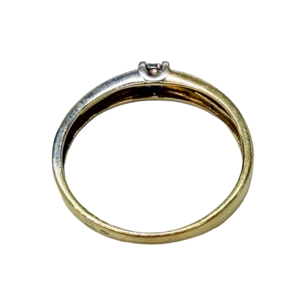 Bague en or Jaune et Blanc  18k avec diamants Taille 55