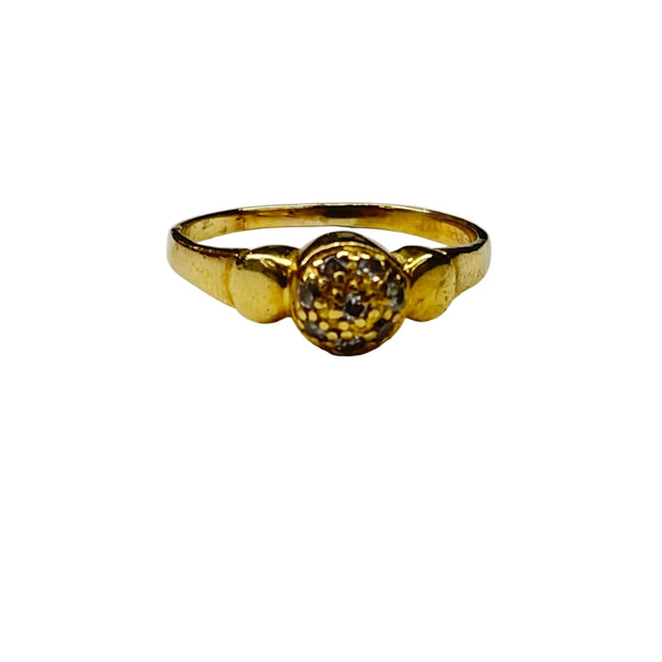 Bague avec Zirconiums en Or Jaune 18K - Taille 53