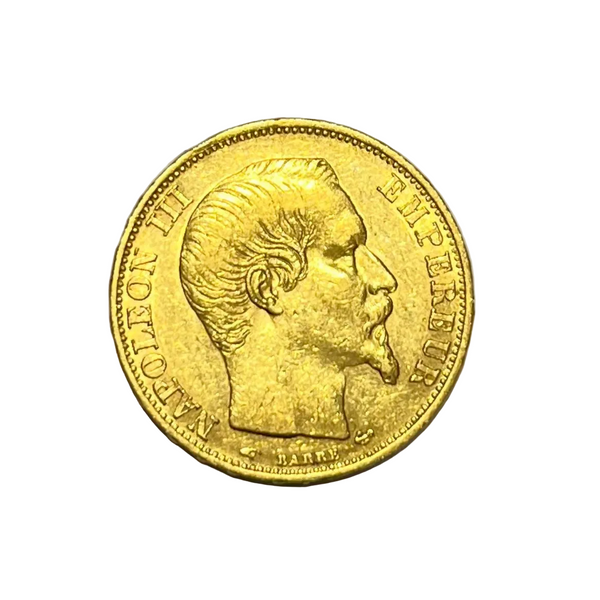 Pièce 20 Francs Napoléon 1857 en Or Jaune 20K