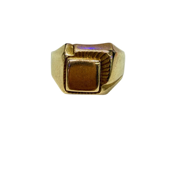 Bague Chevalière Asymétrique en Or Jaune 18K - Taille 56