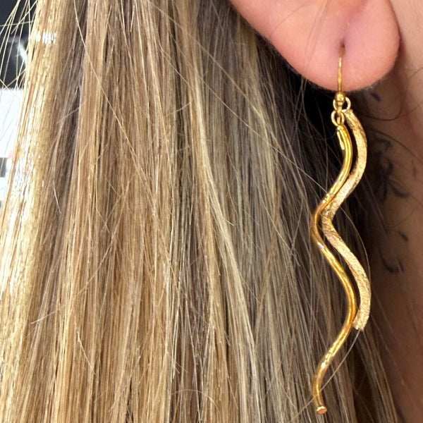 Boucles d'oreilles pendantes en or jaune 18 K
