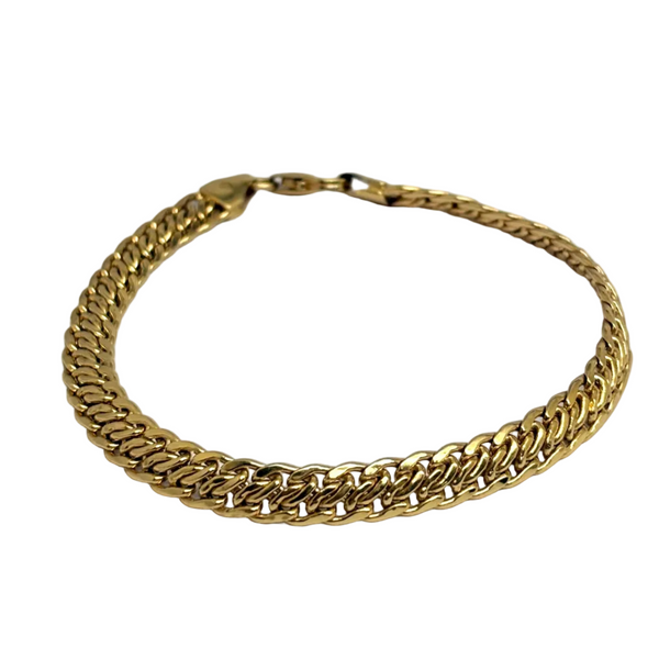 Bracelet Maillon Américain en Or Jaune 18k