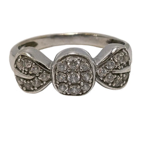 Bague Tank en Or Gris 18k avec Zirconium - Taille  50