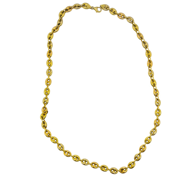 Collier Princesse Maille Grain de Café en Or Jaune 18K