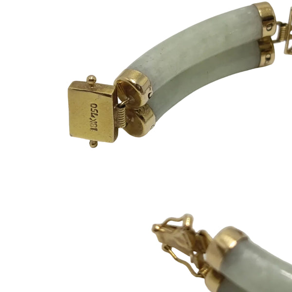 Bracelet artisanal or jaune 18 carats avec jade