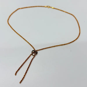 Collier Cravate en Or Jaune 18 K Maille Corde