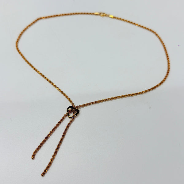 Collier Cravate en Or Jaune 18 K Maille Corde