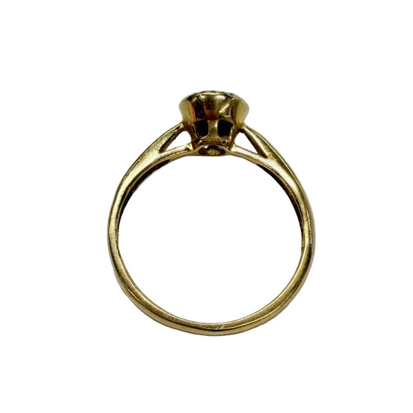 Bague en or jaune 18 K avec diamants - Taille 52