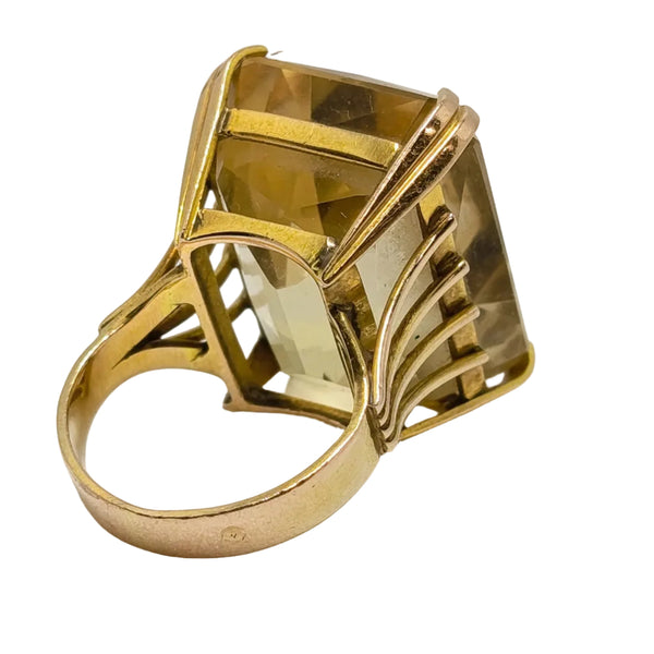 Solitaire en Or Jaune 14K avec Citrine - Taille 46