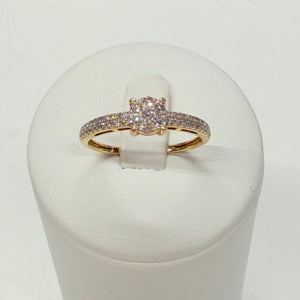 Bague Or Jaune 18 Carats avec Diamants - Taille 54