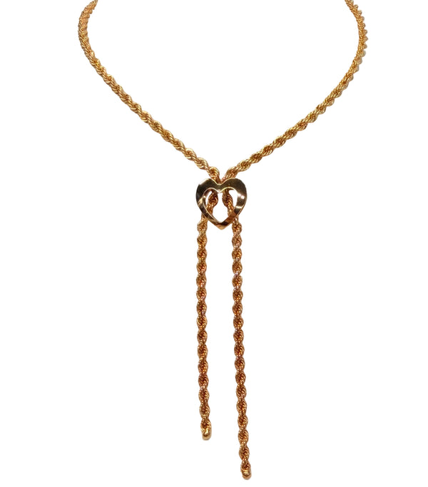 Collier Cravate en Or Jaune 18 K Maille Corde