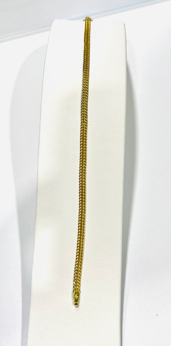 Bracelet Gourmette Double en Or Jaune 18 Carats