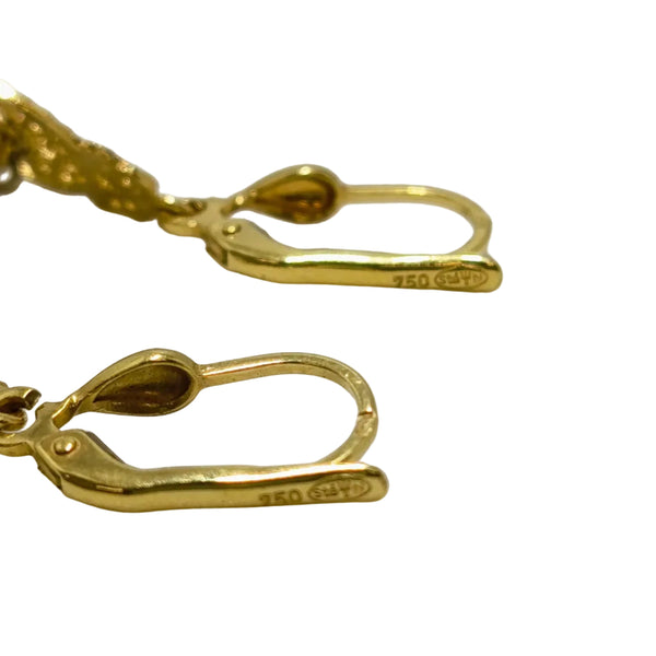 Boucles d'Oreilles Pendantes en Or Jaune et Gris 18K