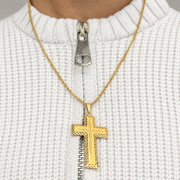 Pendentif Croix en Or Jaune 18k