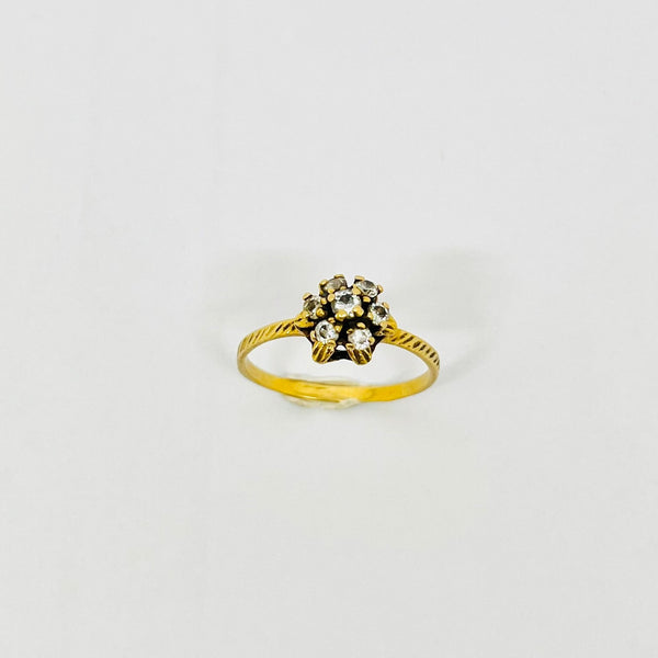 Bague Chou en Or Jaune 18K avec Zirconium - Taille 53