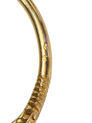 Bracelet Jonc Ouvert en Or Jaune 18k avec Rubis