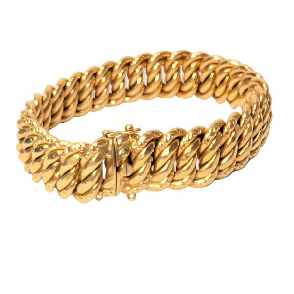 Gourmette en Or Jaune avec Maille Américaine 18K