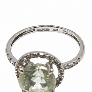 Bague Solitaire Or Gris 18K Mauboussin avec Diamants et Topaze - Taille 51