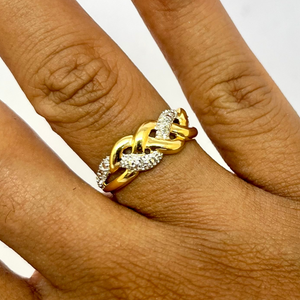 Bague en Or Jaune 18k avec Oxyde de Zirconium - Taille 55