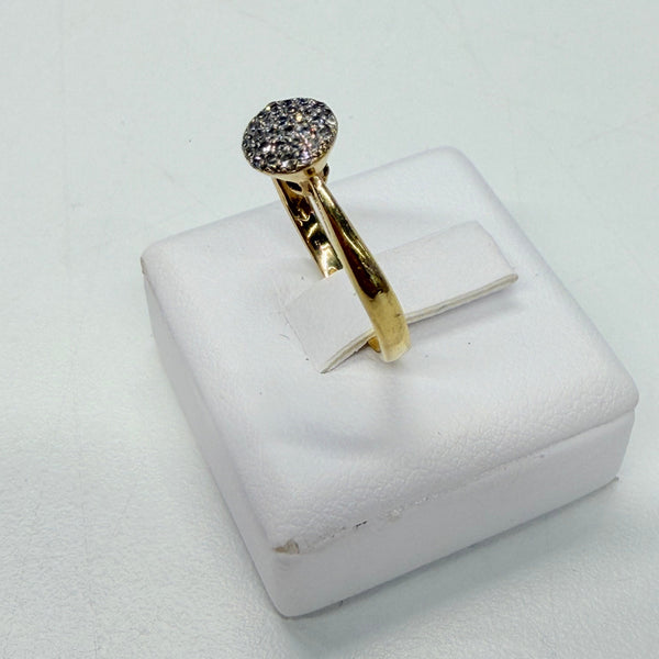 Bague en or jaune 18 K avec diamants - Taille 52