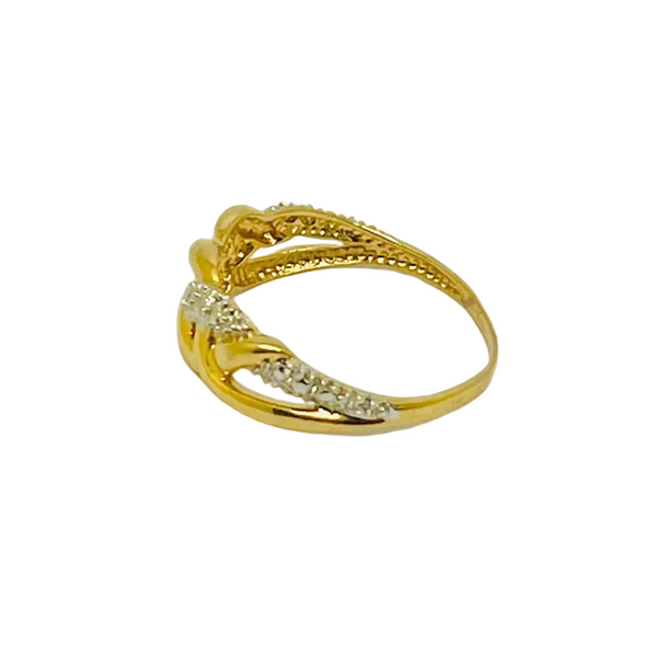 Bague en Or Jaune 18k avec Oxyde de Zirconium - Taille 55