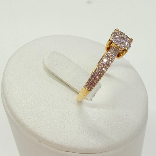 Bague Or Jaune 18 Carats avec Diamants - Taille 54