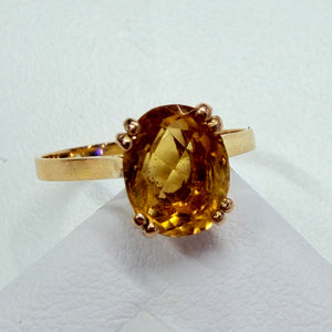 Bague en or jaune 18k avec citrine Taille 56