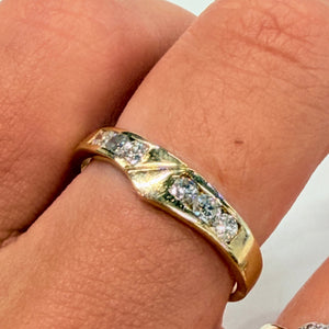 Bague Or Jaune 18K avec Diamants - Taille 58