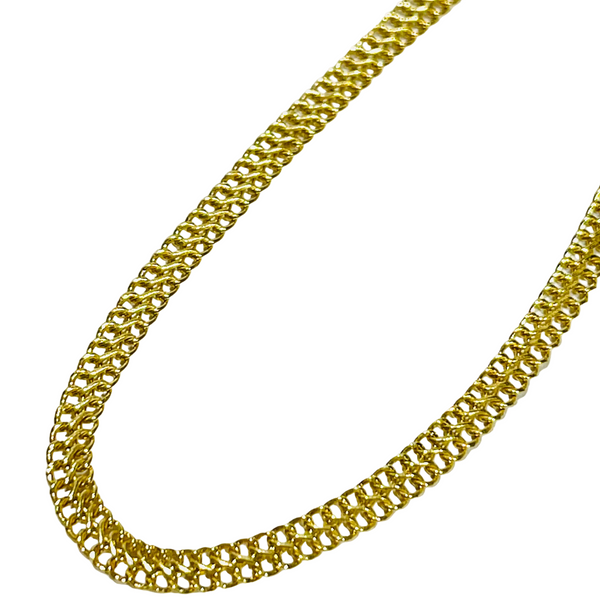 Bracelet Gourmette Double en Or Jaune 18 Carats