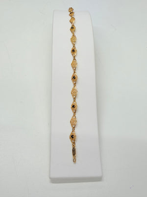Bracelet Filigrane en Or Jaune 18k avec Saphir