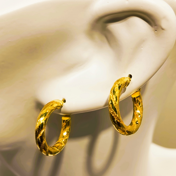 Créoles Demi-Créoles en Or Jaune 18 Carats