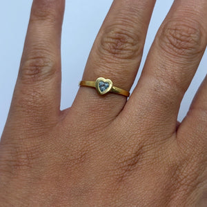 Bague en Or Jaune avec Aigue-Marine 18K Taille 53